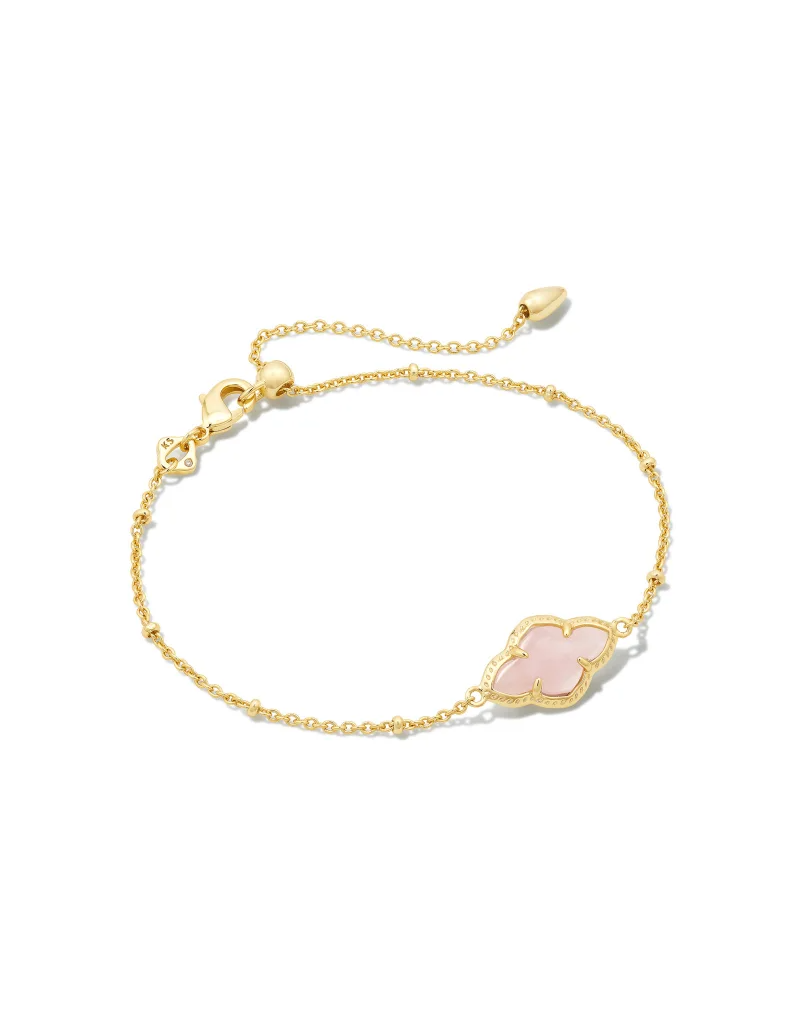 KENDRA SCOTT DESIGN Abbie Gold Satellite Chain Bracelet in Rose Quartz