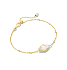 KENDRA SCOTT DESIGN Abbie Gold Satellite Chain Bracelet in Ivory Mother-of-Pearl