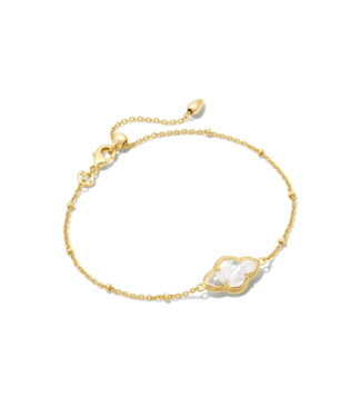 KENDRA SCOTT DESIGN Abbie Gold Satellite Chain Bracelet in Ivory Mother-of-Pearl