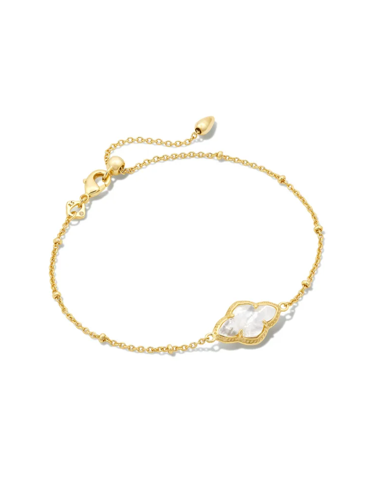 KENDRA SCOTT DESIGN Abbie Gold Satellite Chain Bracelet in Ivory Mother-of-Pearl