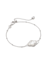 KENDRA SCOTT DESIGN Abbie Silver Satellite Chain Bracelet in Ivory Mother-of-Pearl