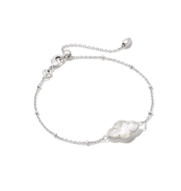 KENDRA SCOTT DESIGN Abbie Silver Satellite Chain Bracelet in Ivory Mother-of-Pearl