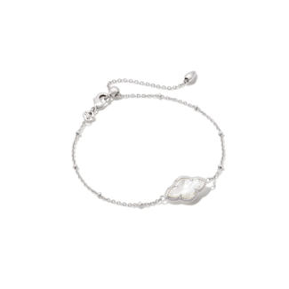 KENDRA SCOTT DESIGN Abbie Silver Satellite Chain Bracelet in Ivory Mother-of-Pearl
