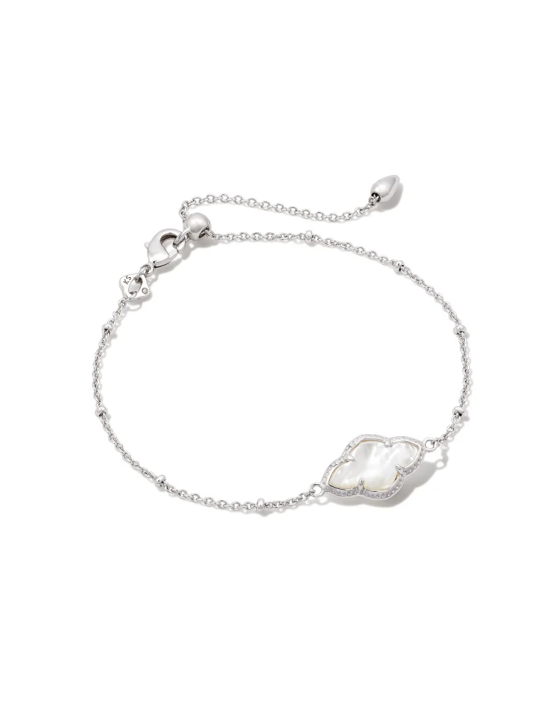 KENDRA SCOTT DESIGN Abbie Silver Satellite Chain Bracelet in Ivory Mother-of-Pearl