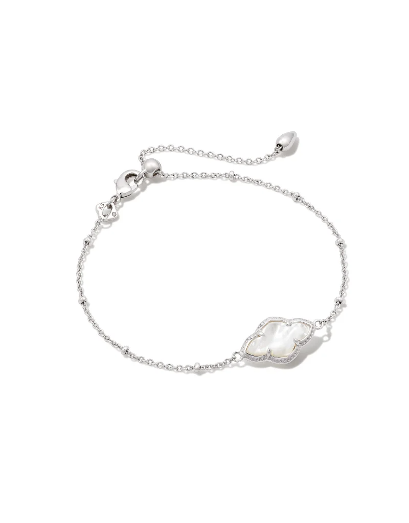 KENDRA SCOTT DESIGN Abbie Silver Satellite Chain Bracelet in Ivory Mother-of-Pearl