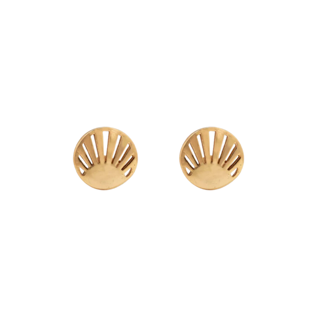 Cutout Sunburst Stud Earrings in Gold