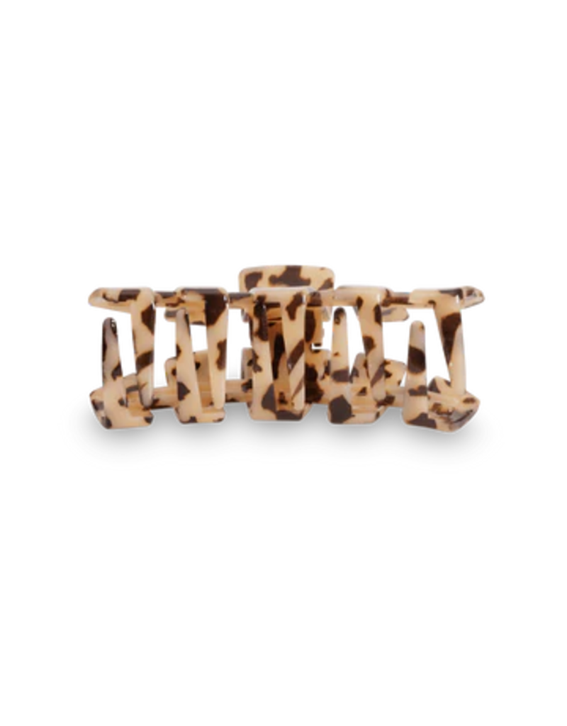 TELETIES Large Classic Claw Hair Clip in Blonde Tortoise
