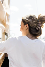 TELETIES Large Classic Claw Hair Clip in Blonde Tortoise