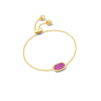 KENDRA SCOTT DESIGN Elaina Gold Delicate Chain Bracelet in Mulberry Drusy