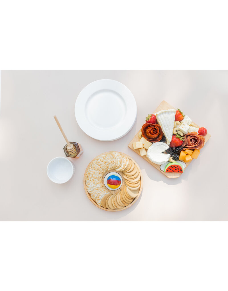NORA FLEMING Pinstripes Maple Cracker Round