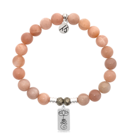 TJAZELLE New Beginnings Bracelet in Peach Moonstone & Silver