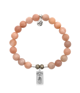 TJAZELLE New Beginnings Bracelet in Peach Moonstone & Silver