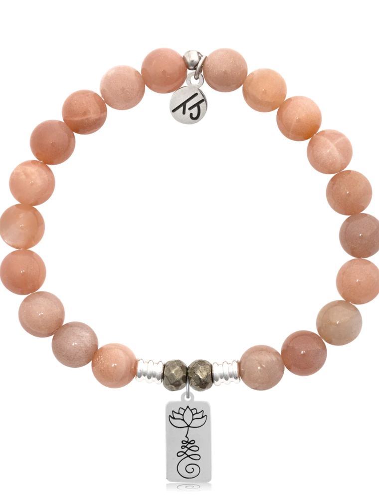TJAZELLE New Beginnings Bracelet in Peach Moonstone & Silver
