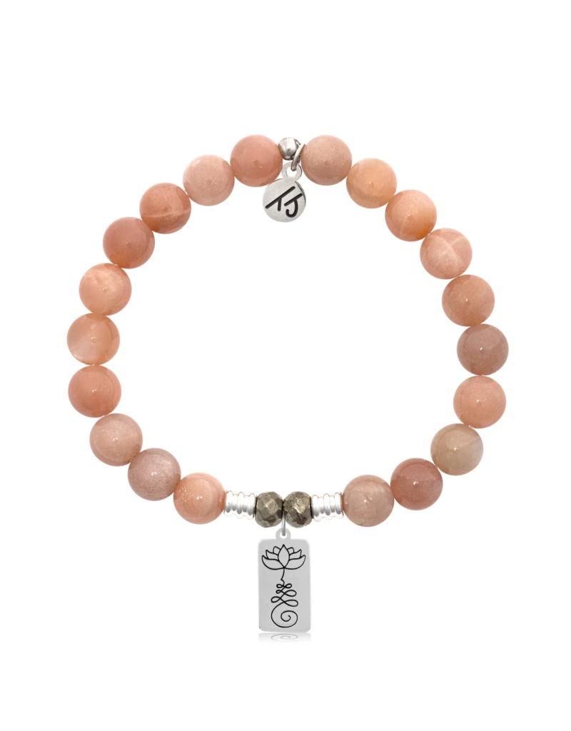 TJAZELLE New Beginnings Bracelet in Peach Moonstone & Silver