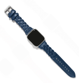 BRIGHTON Sutton Braided Leather Watch Band in French Blue