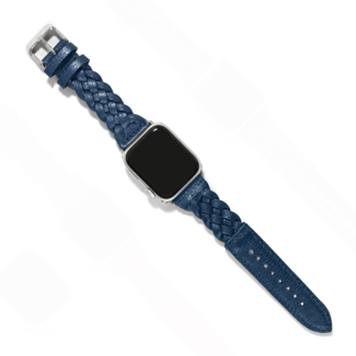 BRIGHTON Sutton Braided Leather Watch Band in French Blue