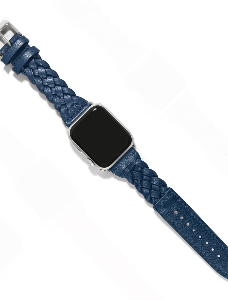BRIGHTON Sutton Braided Leather Watch Band in French Blue