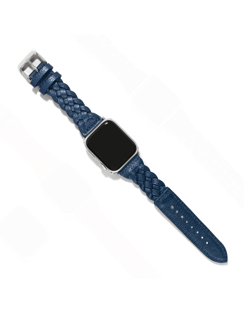 BRIGHTON Sutton Braided Leather Watch Band in French Blue