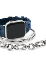 BRIGHTON Sutton Braided Leather Watch Band in French Blue