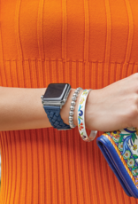 BRIGHTON Sutton Braided Leather Watch Band in French Blue