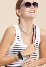 BRIGHTON Sutton Braided Leather Watch Band in French Blue