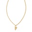 Crystal Letter V Gold Short Pendant Necklace in White Crystal