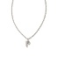 Crystal Letter P Silver Short Pendant Necklace in White Crystal