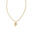 Crystal Letter P Gold Short Pendant Necklace in White Crystal