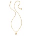 Crystal Letter R Gold Short Pendant Necklace in White Crystal