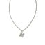 Crystal Letter N Silver Short Pendant Necklace in White Crystal
