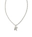 Crystal Letter K Silver Short Pendant Necklace in White Crystal