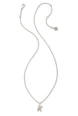 KENDRA SCOTT DESIGN Crystal Letter K Silver Short Pendant Necklace in White Crystal