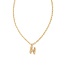 Crystal Letter H Gold Short Pendant Necklace in White Crystal