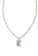 KENDRA SCOTT DESIGN Crystal Letter E Silver Short Pendant Necklace in White Crystal KENDRA SCOTT DESIGN Crystal Letter E Silver Short Pendant Necklace in White Crystal