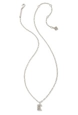 KENDRA SCOTT DESIGN Crystal Letter E Silver Short Pendant Necklace in White Crystal KENDRA SCOTT DESIGN Crystal Letter E Silver Short Pendant Necklace in White Crystal