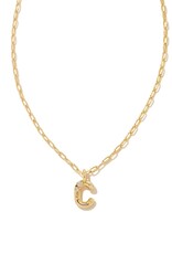 KENDRA SCOTT DESIGN Crystal Letter C Gold Short Pendant Necklace in White Crystal