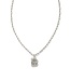Crystal Letter B Silver Short Pendant Necklace in White Crystal