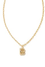 KENDRA SCOTT DESIGN Crystal Letter B Gold Short Pendant Necklace in White Crystal KENDRA SCOTT DESIGN Crystal Letter B Gold Short Pendant Necklace in White Crystal