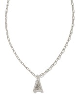 KENDRA SCOTT DESIGN Crystal Letter A Silver Short Pendant Necklace in White Crystal KENDRA SCOTT DESIGN Crystal Letter A Silver Short Pendant Necklace in White Crystal