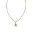 Crystal Letter A Silver Short Pendant Necklace in White Crystal