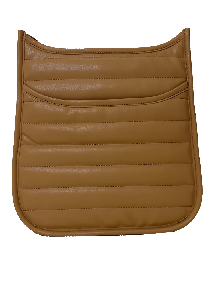 AHDORNED Sarah Quilted Faux Leather Messenger - Camel