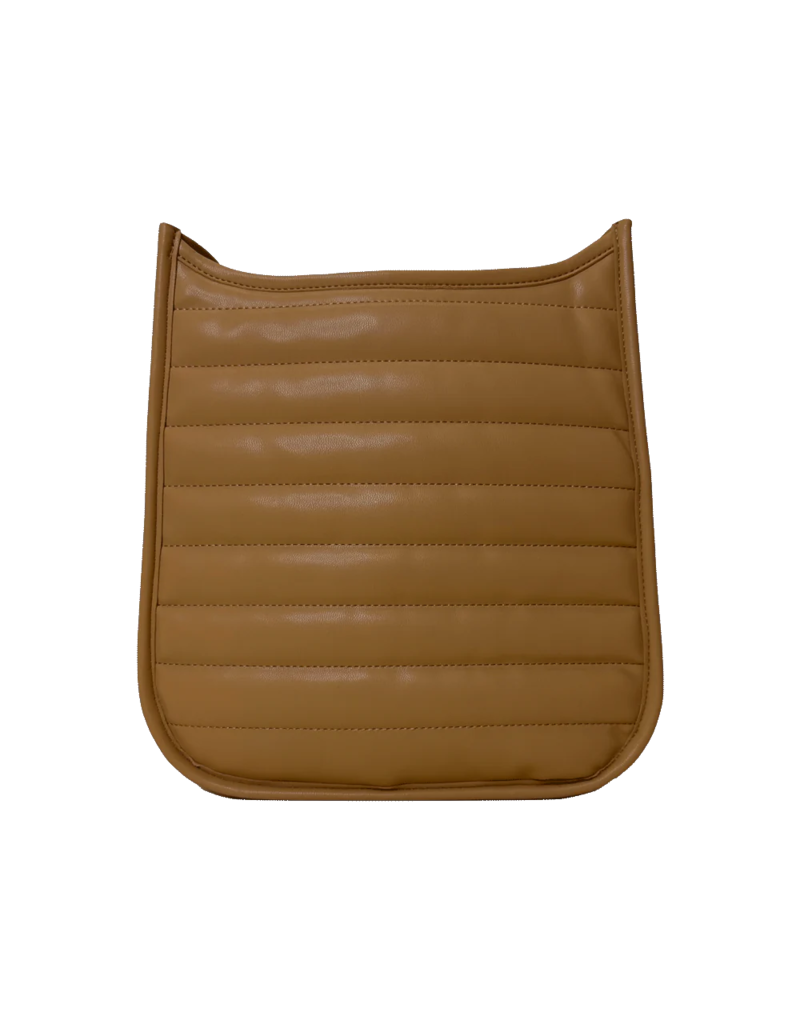 AHDORNED Sarah Quilted Faux Leather Messenger - Camel