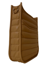 AHDORNED Sarah Quilted Faux Leather Messenger - Camel