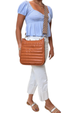 AHDORNED Sarah Quilted Faux Leather Messenger - Camel