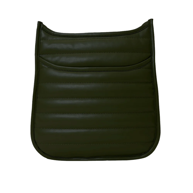 Sarah Quilted Faux Leather Messenger - Army Green