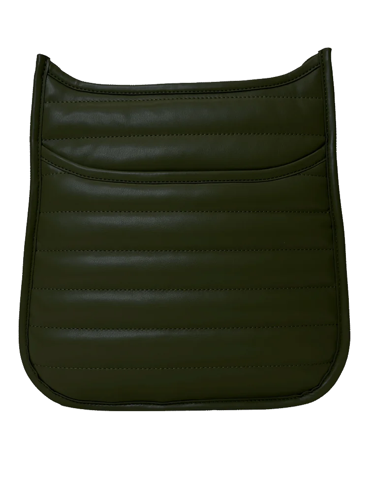 AHDORNED Sarah Quilted Faux Leather Messenger - Army Green