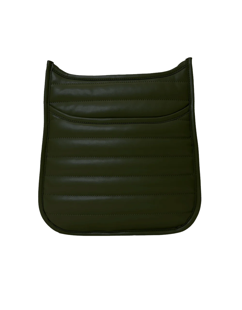 AHDORNED Sarah Quilted Faux Leather Messenger - Army Green