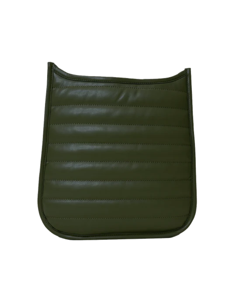 AHDORNED Sarah Quilted Faux Leather Messenger - Army Green