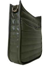 AHDORNED Sarah Quilted Faux Leather Messenger - Army Green AHDORNED Sarah Quilted Faux Leather Messenger - Army Green