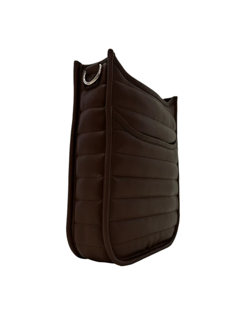 AHDORNED Sarah Quilted Faux Leather Messenger - Mocha